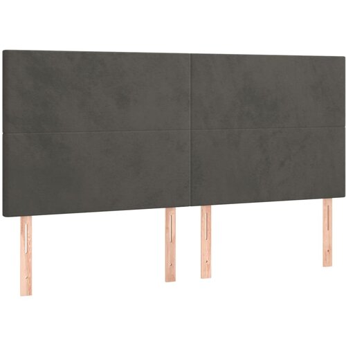 Maison Chic Posteljno vzglavje - Vzglavna omarica 4 kosa temno siv 90x5x78/88 cm žamet, (22077997) Cene