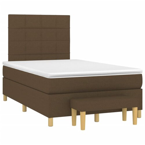VidaXL Box spring postelja z vzmetnico temno rjava 120x190 cm blago, (21111423) Slike