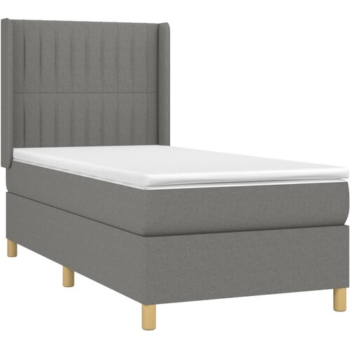  Krevet box spring s madracem LED tamnosivi 100x200 cm tkanina Slike