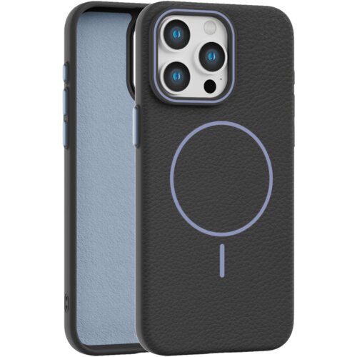  leather grip magsafe maska za iphone 15 pro - crna Cene
