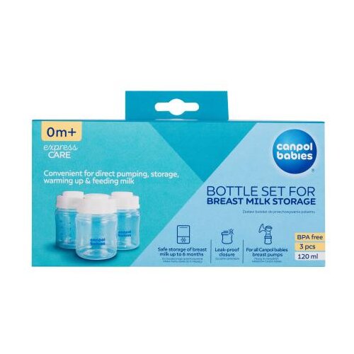Canpol Express Care Bottle Set For Breast Milk Storage Set bočice za čuvanje majčinog mlijeka 3 x 120 ml za ženske Slike