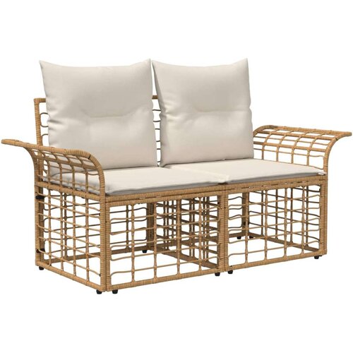  Set vanjskih sofa 11 pcs Prirodna i krema bijela Poliester - Prirodna i kremasto bijela sa stolom Slike