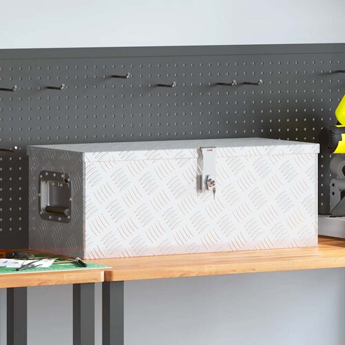  Kutija za pohranu srebrna 70 x 31 x 27 cm aluminijska Cijene