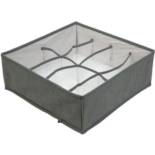 Bewello 8- delna škatla za shranjevanje in organizacijo nogavic ali spodnjega perila s prevleko iz tekstila max. 4kg 32 x 32 x 12cm siv Cene