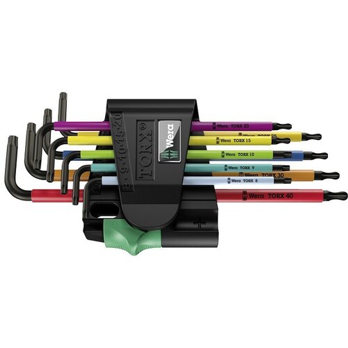 Wera 1x 967/9 TX BO multicolour set imbus ključeva za zaštićene torx vijke, black laser, 9 komada ( 073599 ) Cene