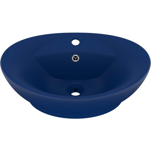 Maison Chic Razkošen Umivalnik - Kopalna umivalnik - Lavabo ovalen mat temno moder 58,5x39 cm keramika, (21684942) Cene