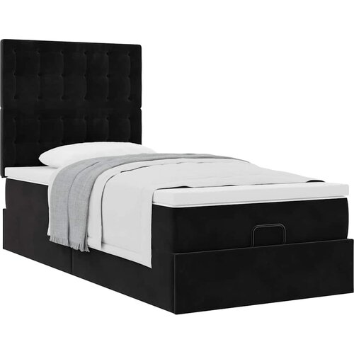 vidaXL Otomanski okvir kreveta s madracima crni 80x200cm baršunasti Cijene