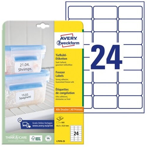  Etikete zweckform l7970-25 63,5x33,9 za zmrzovalnike ZWECKFORM1 Cene