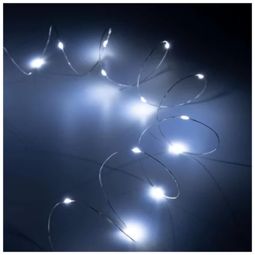 Rebel novoletne LED lučke za notranjo uporabo (mrzla bela), 20 mini lučk, 1,9m