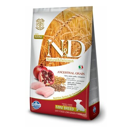 Farmina N&D hrana za štence piletina i nar low grain chicken & pomegranate (puppy, mini) 800g Slike