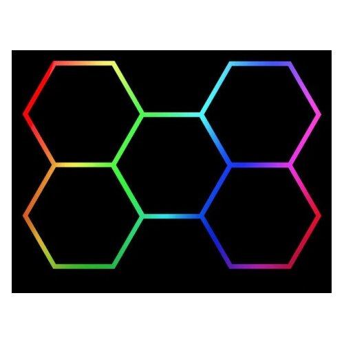  Hexagon LED tube 5 heads RGB 12V 410mm 24pcs Slike