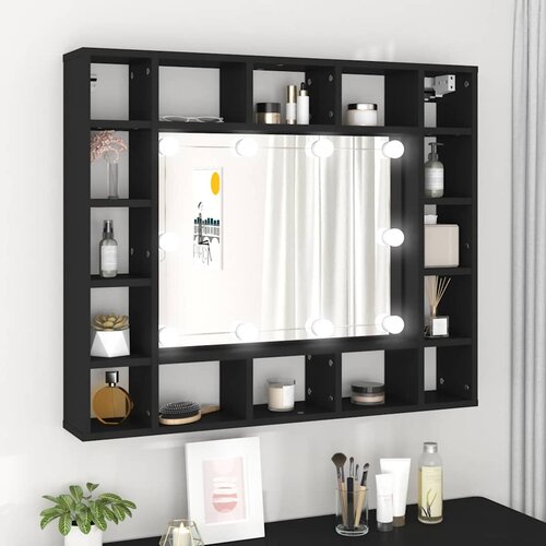  LED ormarić s ogledalom crni 91 x 15 x 76,5 cm Cene