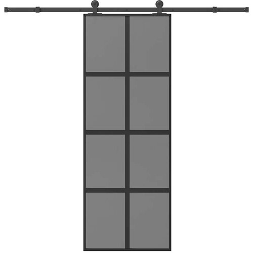  Klizna vrata s priborom 76 x 205 cm kaljeno staklo i aluminij Slike