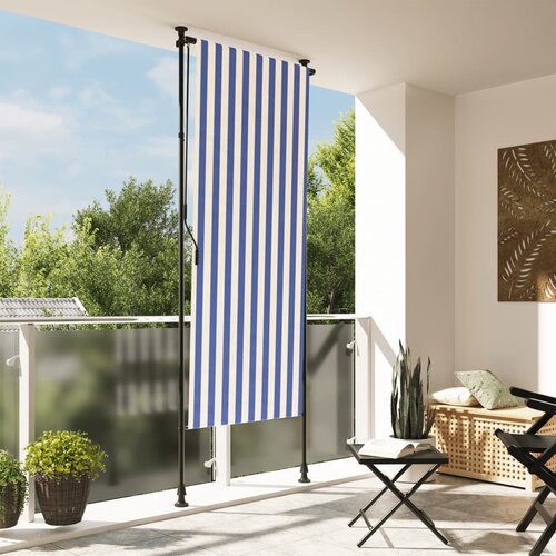 Furnova Zunanje rolo senčilo modro in belo 100x270 cm tkanina in jeklo, (21917905) Cene