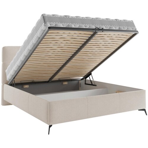 CARRYHOME OBLAZINJENA POSTELJA 180 cm x 200 cm , tekstil bež Slike