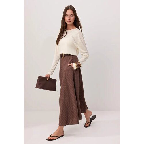 Trendyol Modest Ženska suknja Tctss26Ee00032, Smeđa Slike