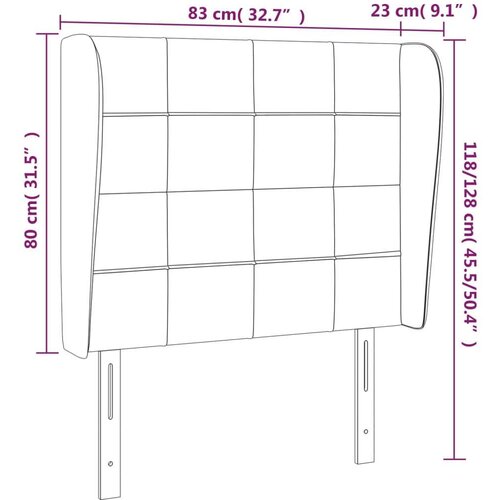  Uzglavlje s u&amp;scaron;ima tamnosmeđe 83 x 23 x 118/128 cm od tkanine Slike
