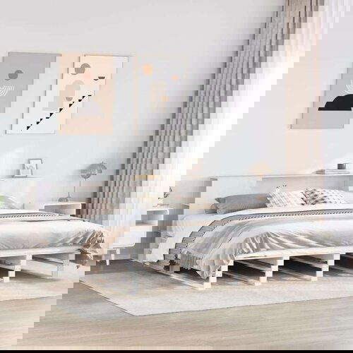  Krevet s regalom za knjige bez madraca bijeli 180x200cm od drva Cene