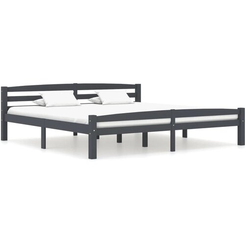 Posteljni okvir temno siv iz trdne borovine 200x200 cm Cene