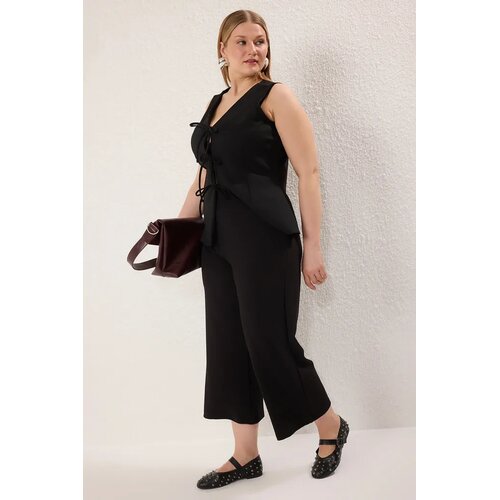 Trendyol Ženske pantalone Tbbss25Ar00041, Crne Cene