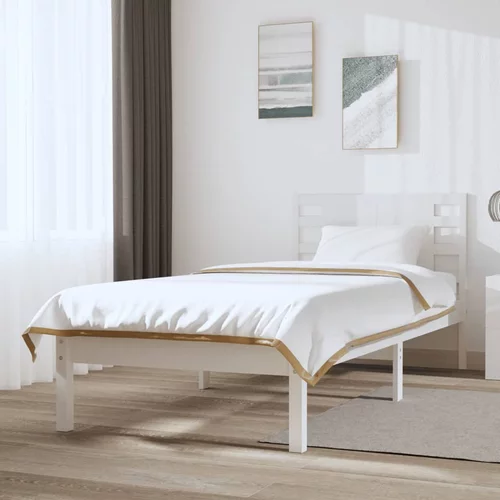  Okvir za krevet od masivne borovine bijeli 100 x 200 cm