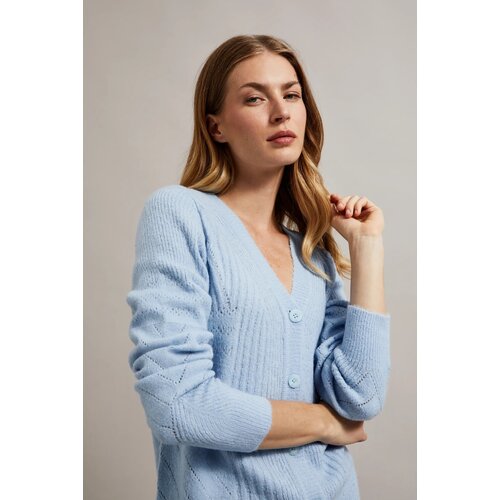 Moodo Women's openwork sweater - blue Cene