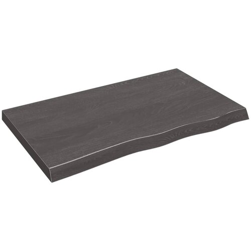 VidaXL Zidna polica tamnosiva 100 x 60 x 6 cm od obrađene hrastovine Slike