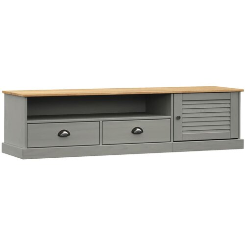 Maison Chic TV omarica - TV enota - Televizijska omarica VIGO siva 156x40x40 cm trdna borovina, (21702240) Cene
