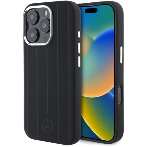 Mercedes-Benz SILIKONSKI OVITEK MERCEDES HARDCASE ZA IPHONE 16 PRO 6.3'' ZA MAGSAFE ČRN, (21896921) Cene