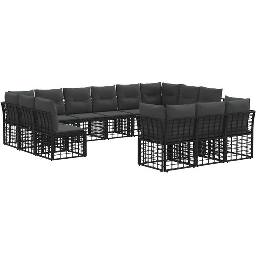  Set vanjskih sofa Crna i tamno siva Poliester Slike