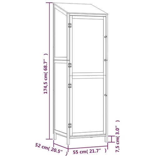 VidaXL Vrtno spremi&amp;scaron;te bijelo 55 x 52 x 174,5 cm od masivne jelovine Slike