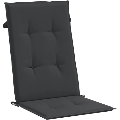  Jastuci za vrtne stolice 4 kom crni 120 x 50 x 3 cm od tkanine Slike