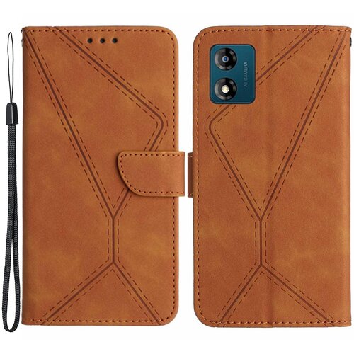 INORCO HT05 za Motorola Moto E13 4G PU usnjena preklopna torbica z natisnjeno črto Skin-touch stojalo za telefon denarnica, (22036164) Slike
