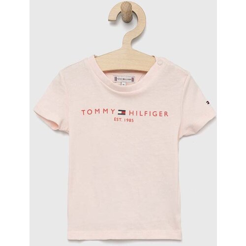 Tommy Hilfiger Otro&amp;scaron;ka bombažna kratka majica roza barva Slike