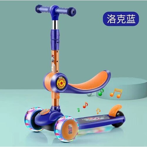 Lean Toys Trikolesni skiro in poganjalec z lučkami in glasbo Modra lea Slike