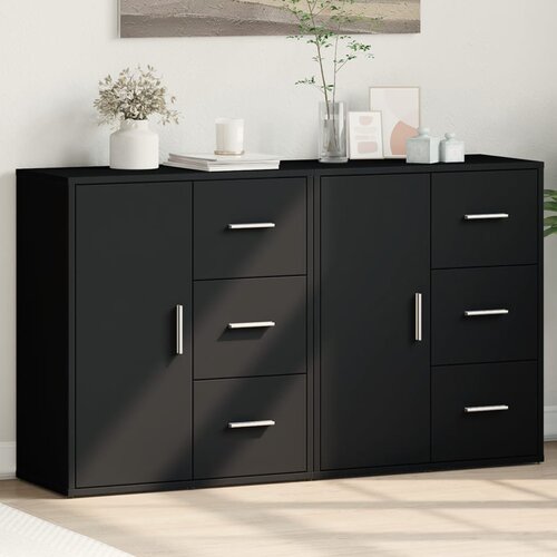 vidaXL Komoda 2 kosa črna 60x31x70 cm inženirski les Cene