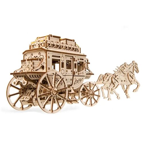  3d drvena mehanička puzzle - Poštanska kočija Cene