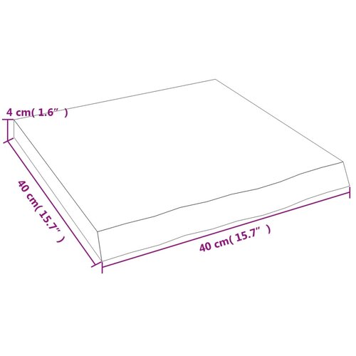  Kupaonska radna ploča svjetlosmeđa 40x40x(2-4) cm masivno drvo Slike