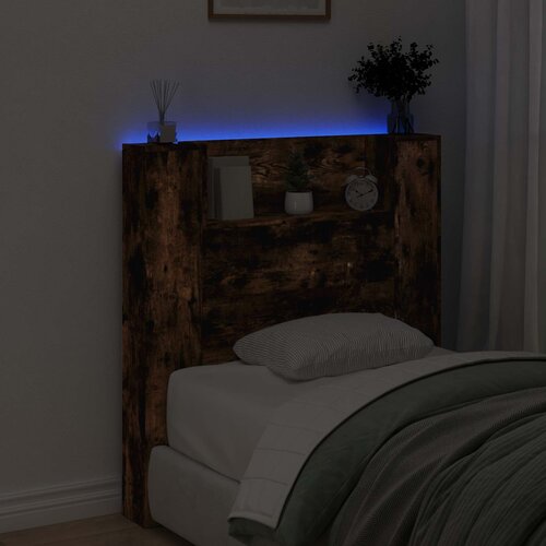  Uzglavlje S LED lampica Dimljeni hrast 100 x 16,5 x 103,5 cm Slike