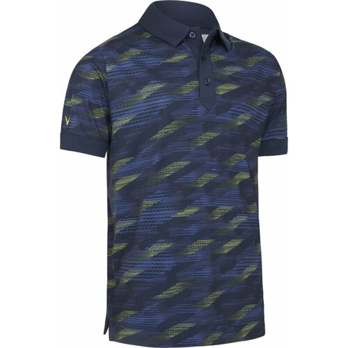 Callaway Mens All Over Active Textured Print Polo Navy Blazer L Slike