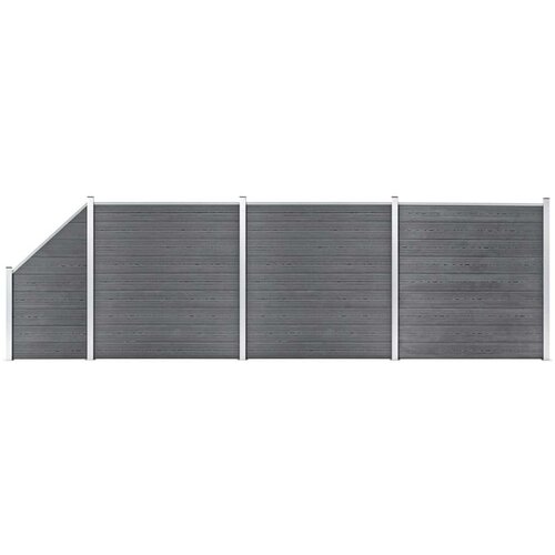 vidaXL set ograda pd WPC-a 3 kvadratne + 1 kosa 619 x 186 cm sivi Cijene