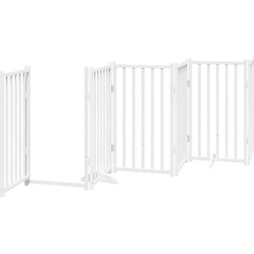  Vrata za pse s vrata&amp;scaron;cima 12 panela sklopiva 600 cm drvo topole Bijela 50 x 90 x 2 cm Slike