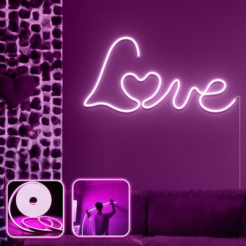 Atelier Del Sofa zidno LED Osvetljenje Love in Love, 300 cm, IP67, 12V, Roze Slike