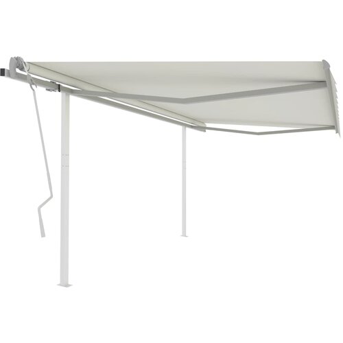 vidaXL Ročno zložljiva tenda s stebrički 4x3 m krem Cene