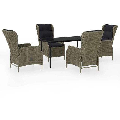  5-dijelni vrtni blagovaonski set smeđi Smeđa Dužina stola 140 cm Slike