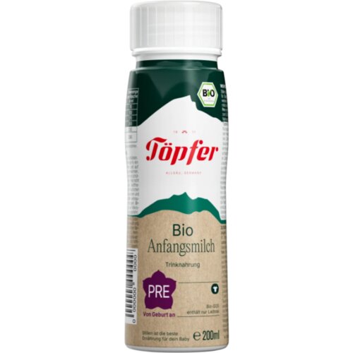 Töpfer Bio začetna formula za dojenčke na osnovi kravjega mleka PRE, pripravljena za pitje - 200 ml Cene