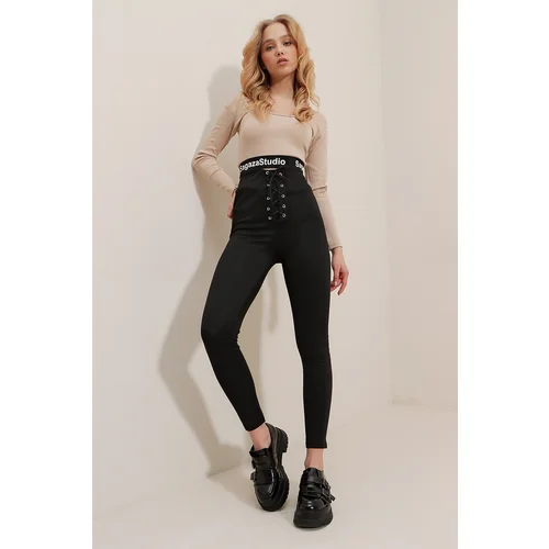 Trend Alaçatı Stili Leggings - Black - High Waist