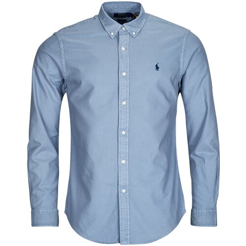 Polo Ralph Lauren Srajce z dolgimi rokavi CHEMISE AJUSTEE SLIM FIT EN OXFORD LEGER Modra Slike