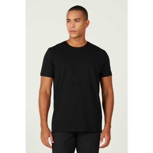 ALTINYILDIZ CLASSICS men's black slim fit slim fit crew neck cotton short sleeve t-shirt Slike