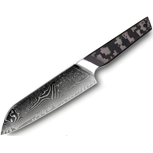 IZMAEL Damasku kuhinjski nož TA-37577 - Santoku / Crna / Siva Cene